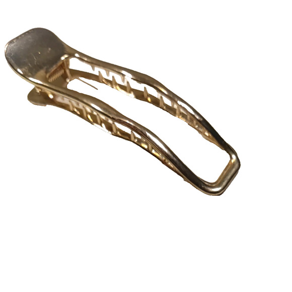 Hair Barrette Alligator Clip Rose Gold Tone Metal Classic Work - Picture 1 of 6